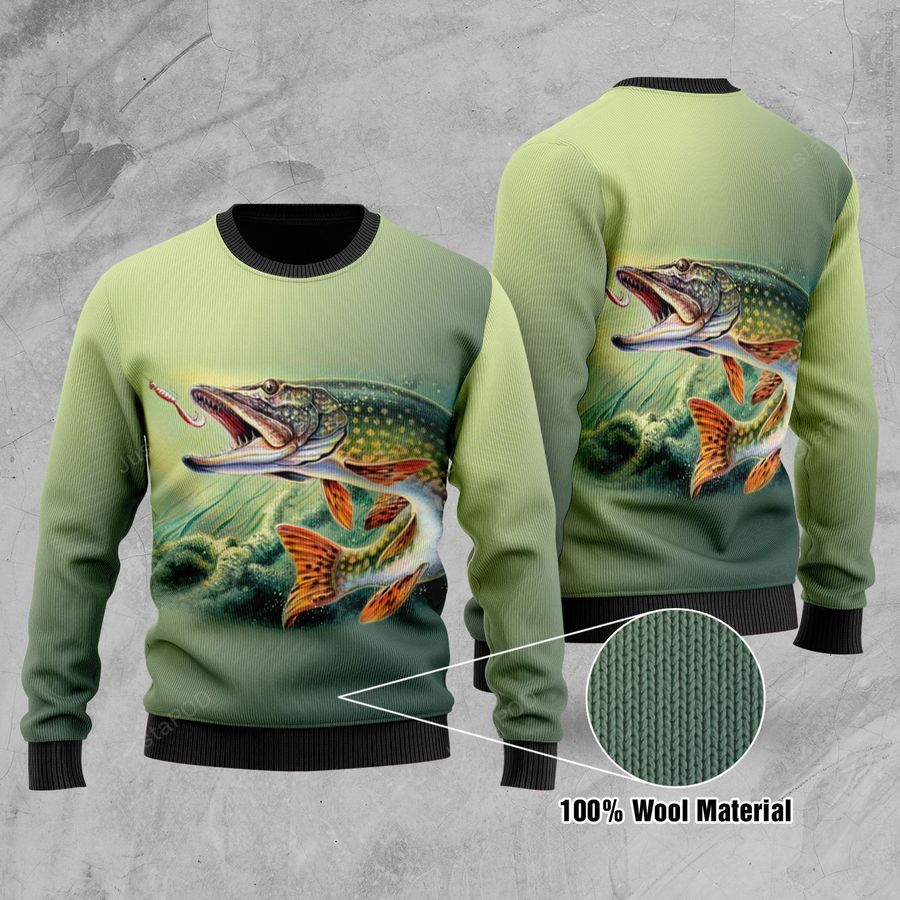 Fishing Ugly Christmas Sweater All Over Print Sweatshirt Ugly Sweater