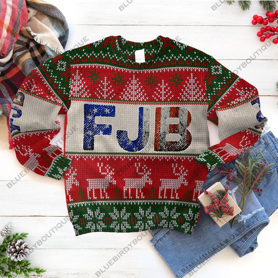 FJB With Let's Go Brandon Woolen Ugly Sweater Plus Size