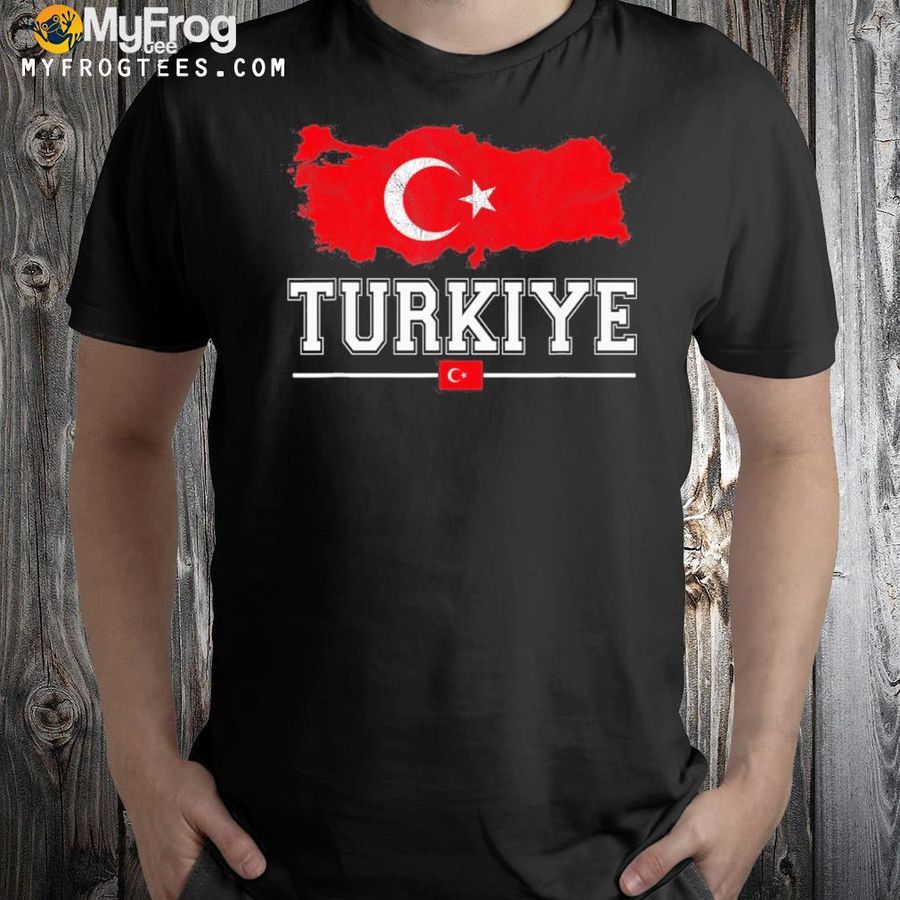 Flag souvenir and turkish map distressed turkiye shirt