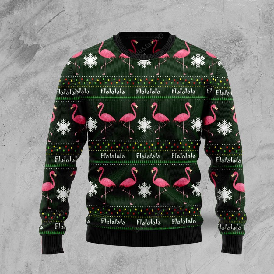 Flamingo Flalala Ugly Christmas Sweater, Ugly Sweater, Christmas Sweaters, Hoodie, Sweater