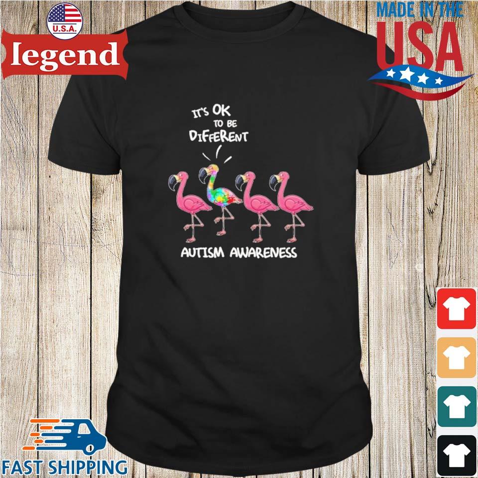 Flamingo It’s Ok To Be Different Autism Awareness Shirt