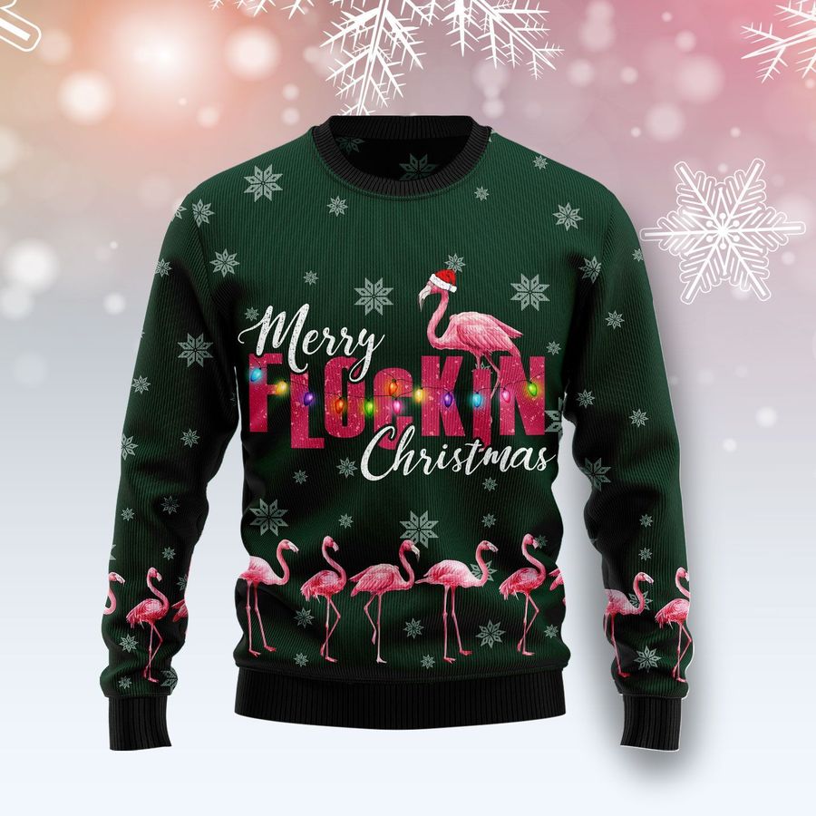 Flamingo Merry Flockin Christmas Ugly Christmas Sweater