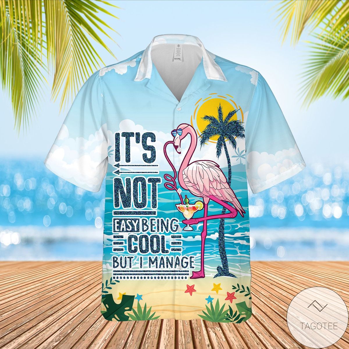 Flamingo Not Easy Being Cool But I Manage Hawaiian Shirt