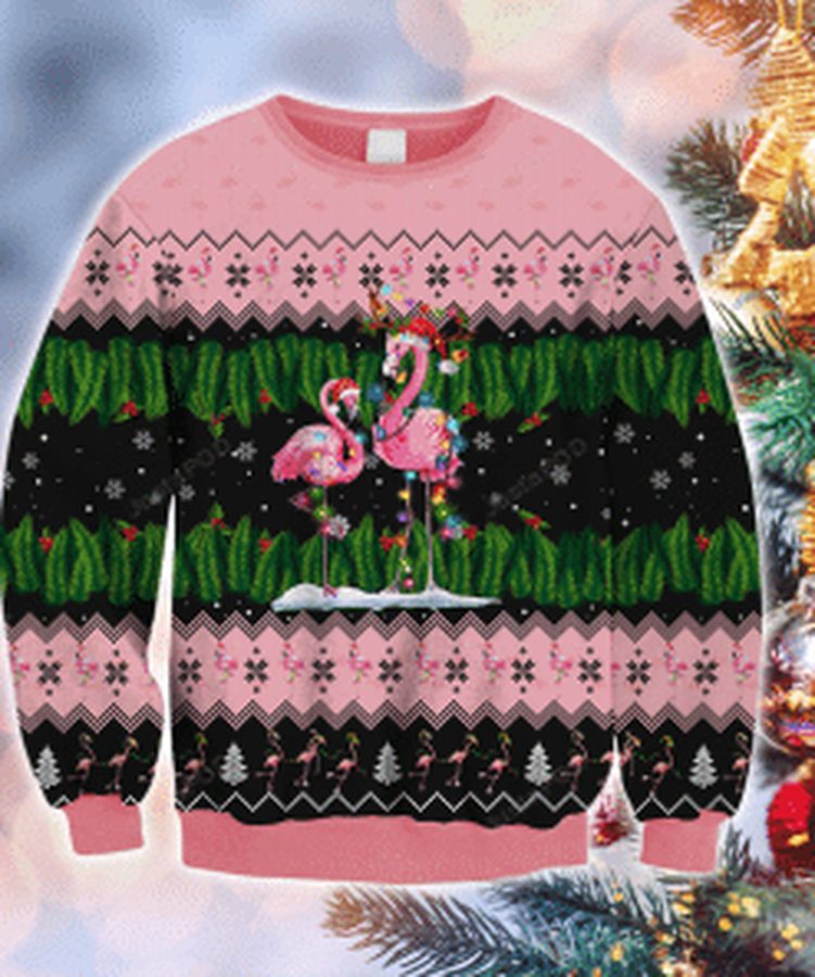 Flamingo Ugly Christmas Sweater All Over Print Sweatshirt Ugly Sweater