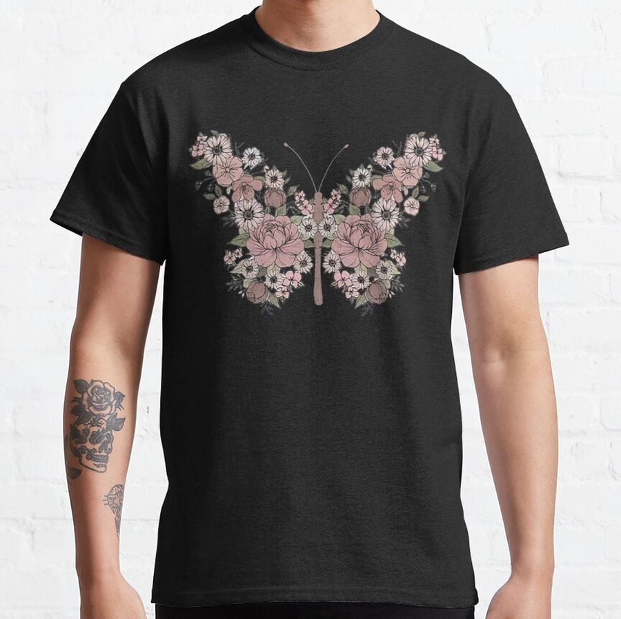 Floral Butterfly Monarch Butterfly Apparel Classic T-Shirt