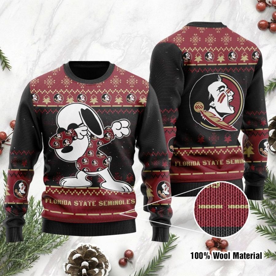 Florida State Seminoles Snoopy Dabbing Holiday Party Ugly Christmas Sweater, Ugly Sweater, Christmas Sweaters, Hoodie, Sweatshirt, Sweater