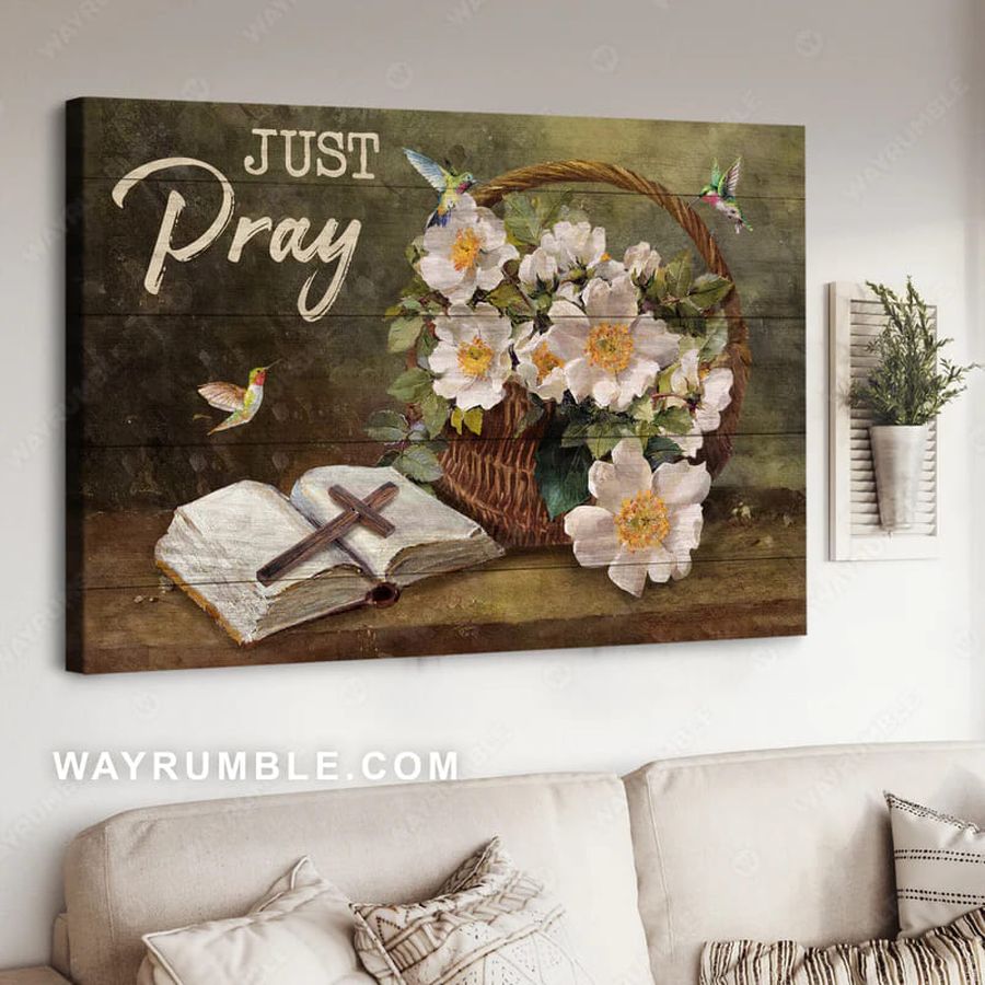 Flowers Cross Book – Just Pray