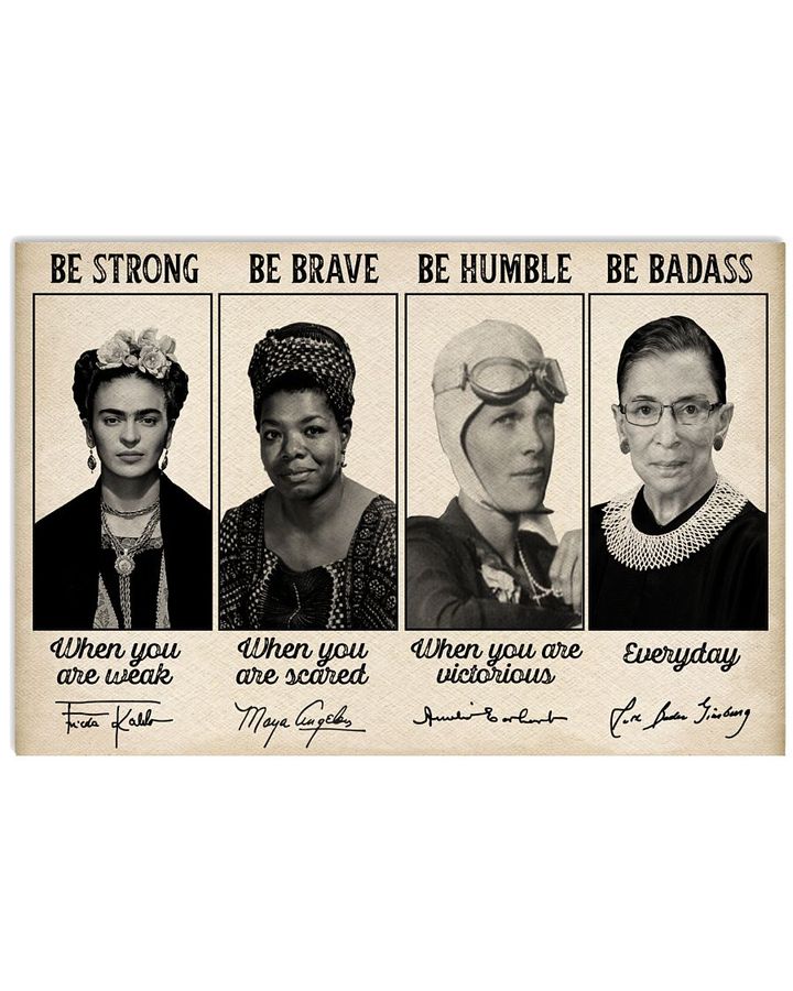 Four Women Artist in the USA History Poster Be strong Brave Humble Badass