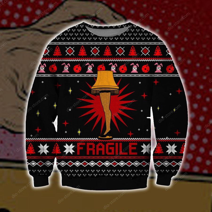 Fragile Knitting Pattern 3D Print Ugly Christmas Sweater, Ugly Sweater, Christmas Sweaters, Hoodie, Sweater