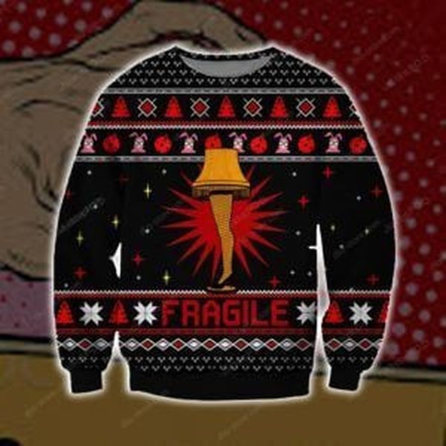 Fragile Knitting Ugly Christmas Sweater All Over Print Sweatshirt Ugly