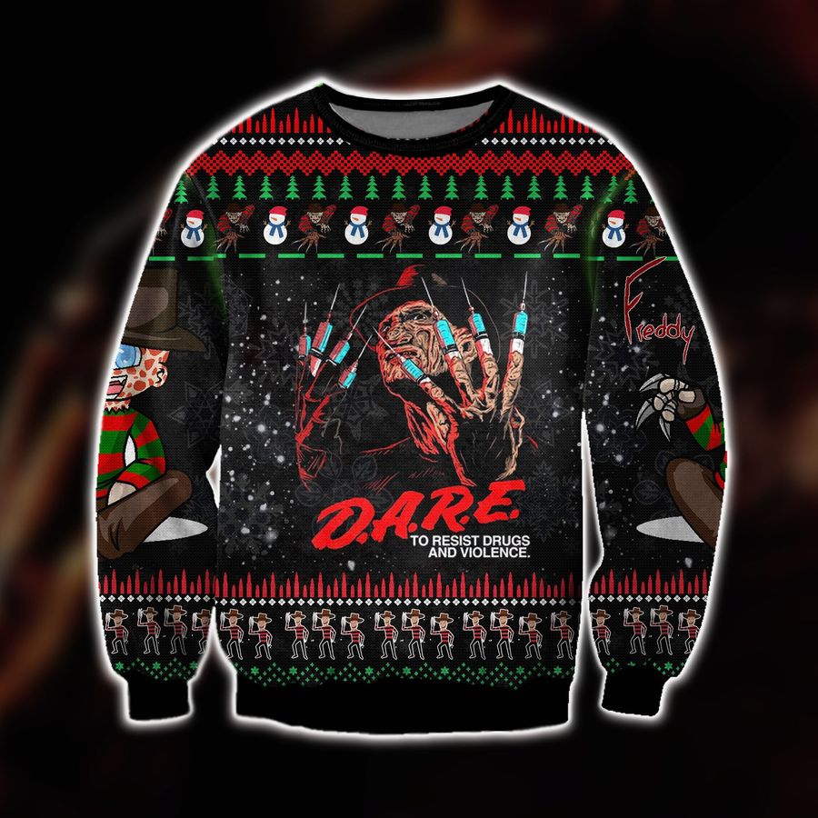 Freddy Krueger Ugly Christmas Sweater, All Over Print Sweatshirt, Ugly Sweater, Christmas Sweaters, Hoodie, Sweater