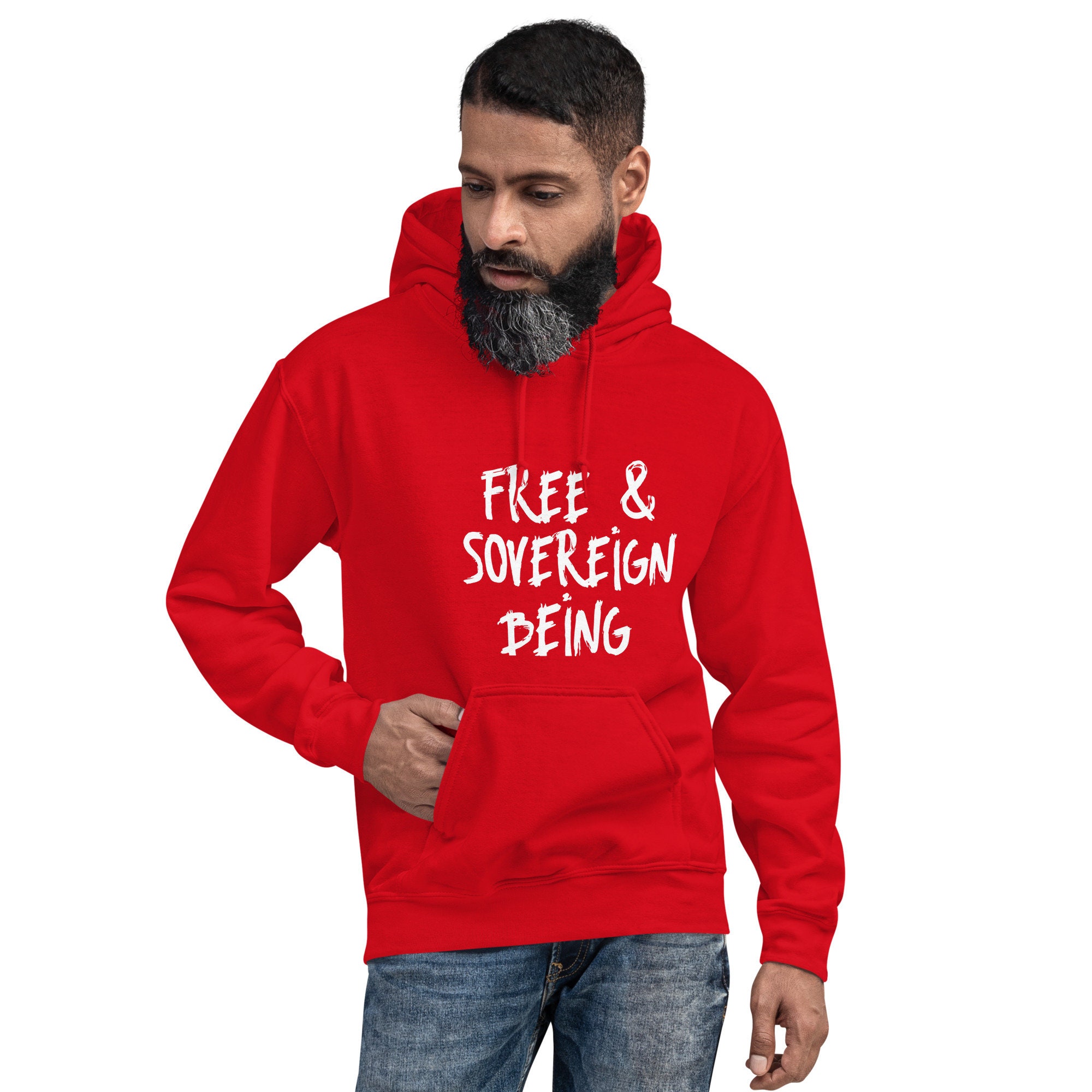 FREE & SOVEREIGN Being Unisex Hoodie Hoody Maroon Navy Black Army Pink Blue Red S M L XL 2XL