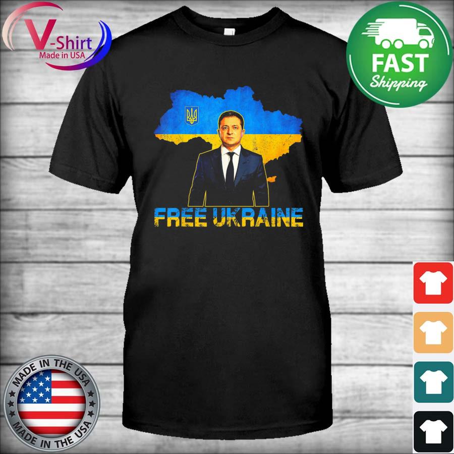 Free Ukraine I Stand With Ukraine Volodymyr Zelensky Support T-Shirt