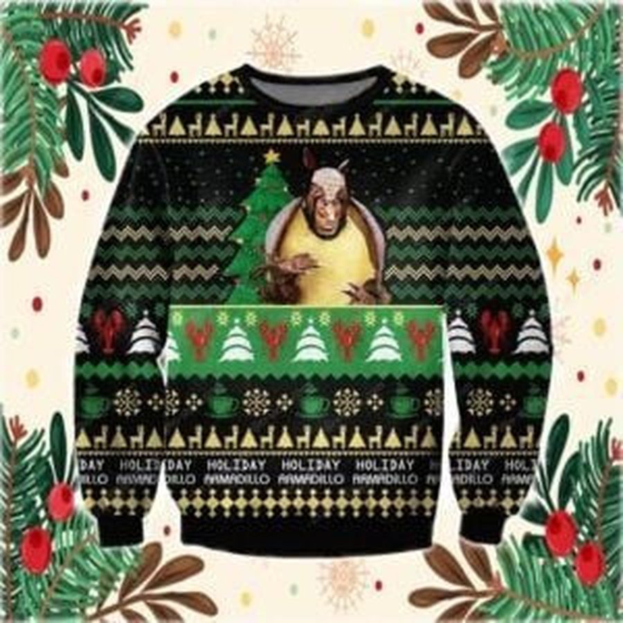Friends Holiday Armadillo Ugly Christmas Sweater All Over Print Sweatshirt