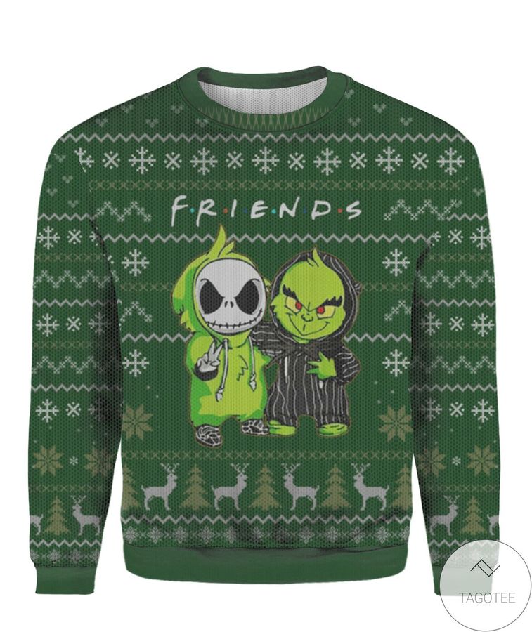 Friends Jack Skellington And The Grinch Ugly Sweater