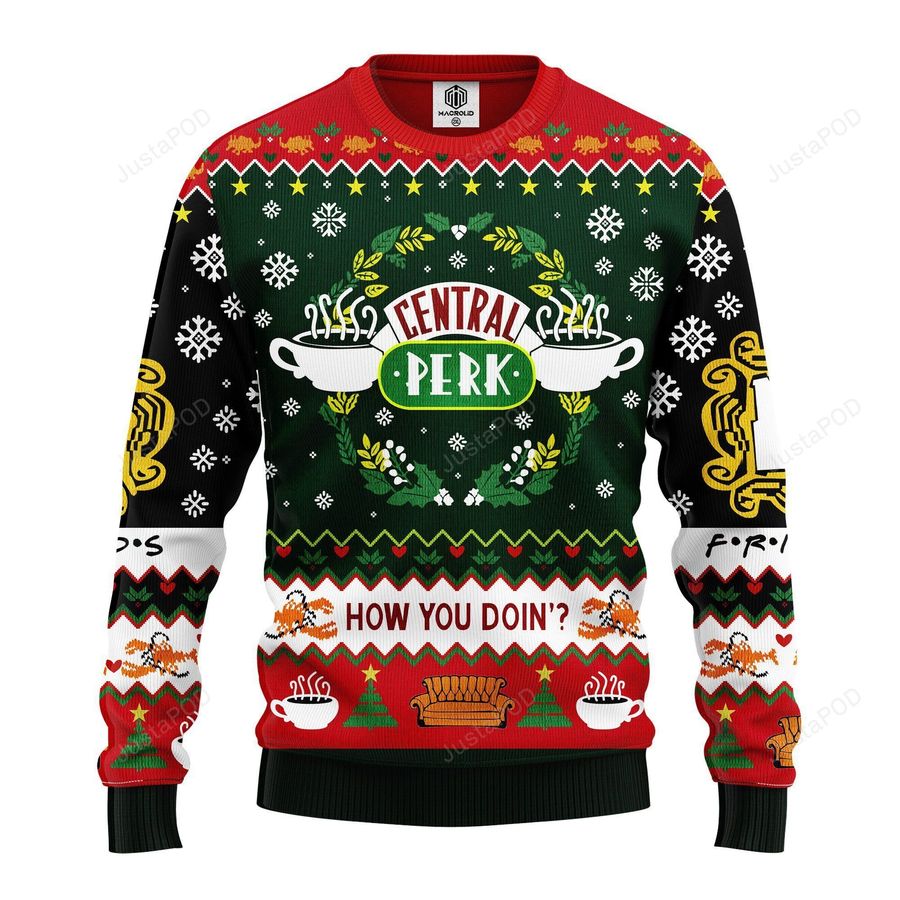 Friends Tv Show Ugly Christmas Sweater Ugly Sweater Christmas Sweaters