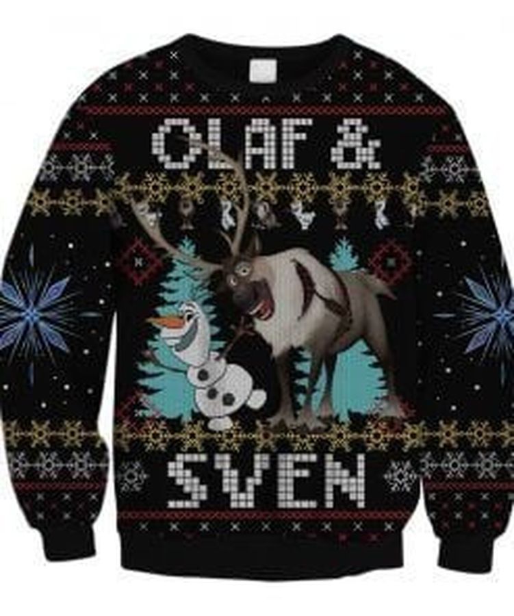 Frozen Olaf Sven Ugly Christmas Sweater All Over Print Sweatshirt