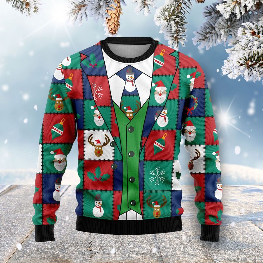 Funny Christmas Elements Blazer Ugly Sweater