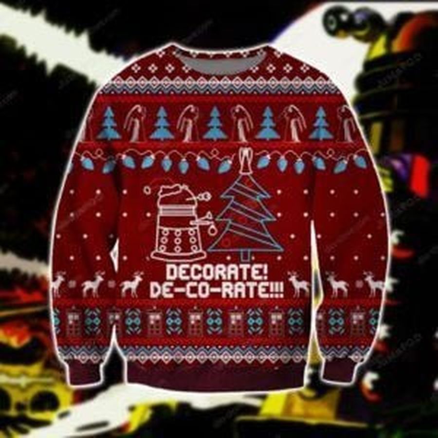 Funny Daleks Knitting Ugly Christmas Sweater All Over Print Sweatshirt