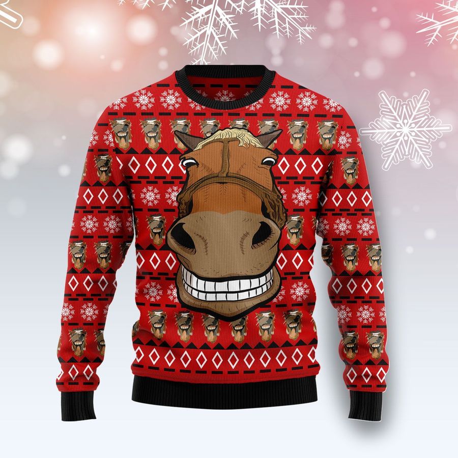  Funny Horse Christmas Ugly Christmas Sweater 