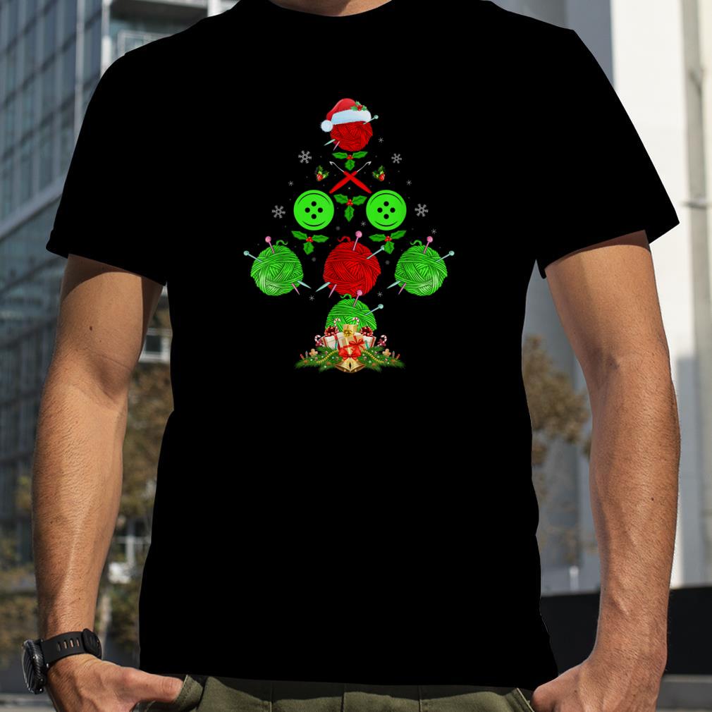 Funny Knitting Crocheting Christmas Tree T Shirt