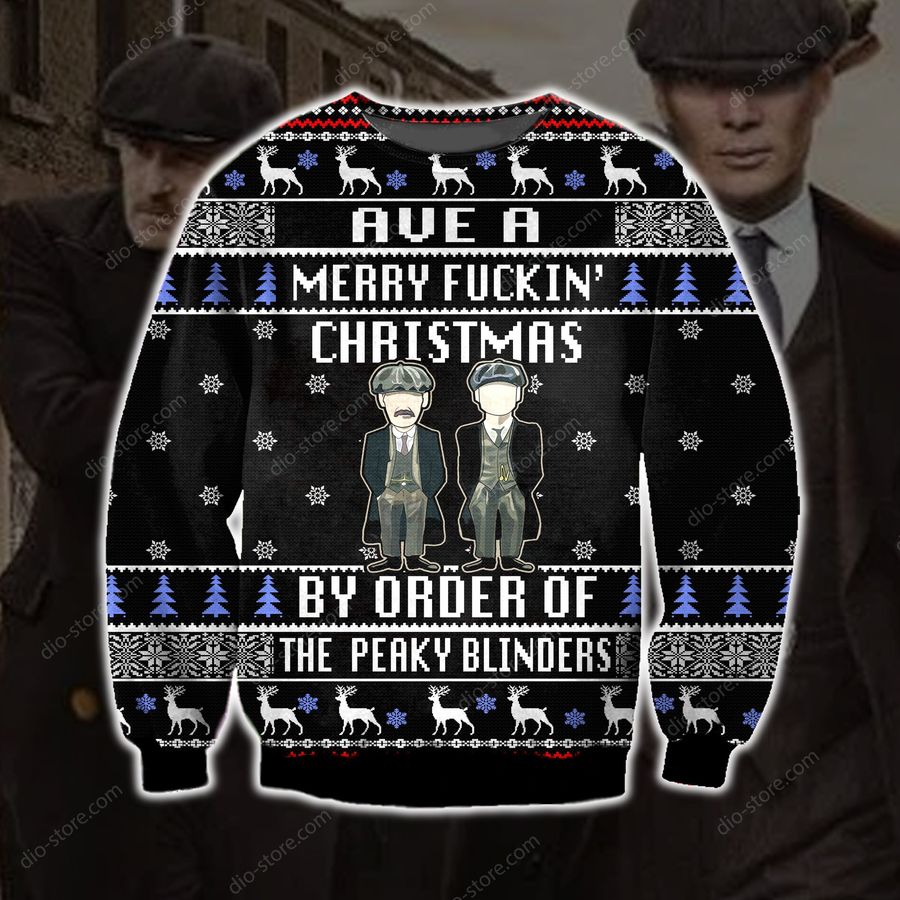 Funny Peaky Blinders Knitting Pattern 3D Print Ugly Sweater Hoodie All Over Printed Cint10487, All Over Print, 3D Tshirt, Hoodie, Sweatshirt