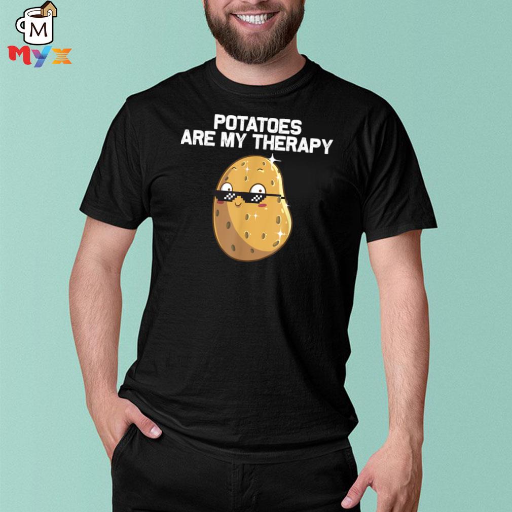 Funny potato art for men women kawaiI potato I love potatoes shirt