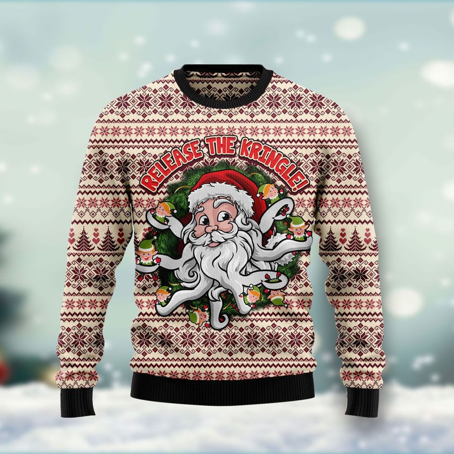 Funny Santa Claus Release The Kringle Ugly Sweater