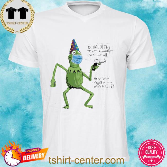 Funny Wizard Kermit Meme With Gun Shirt