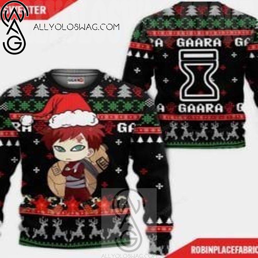 Gaara Naruto Knitting Pattern Ugly Christmas Sweater