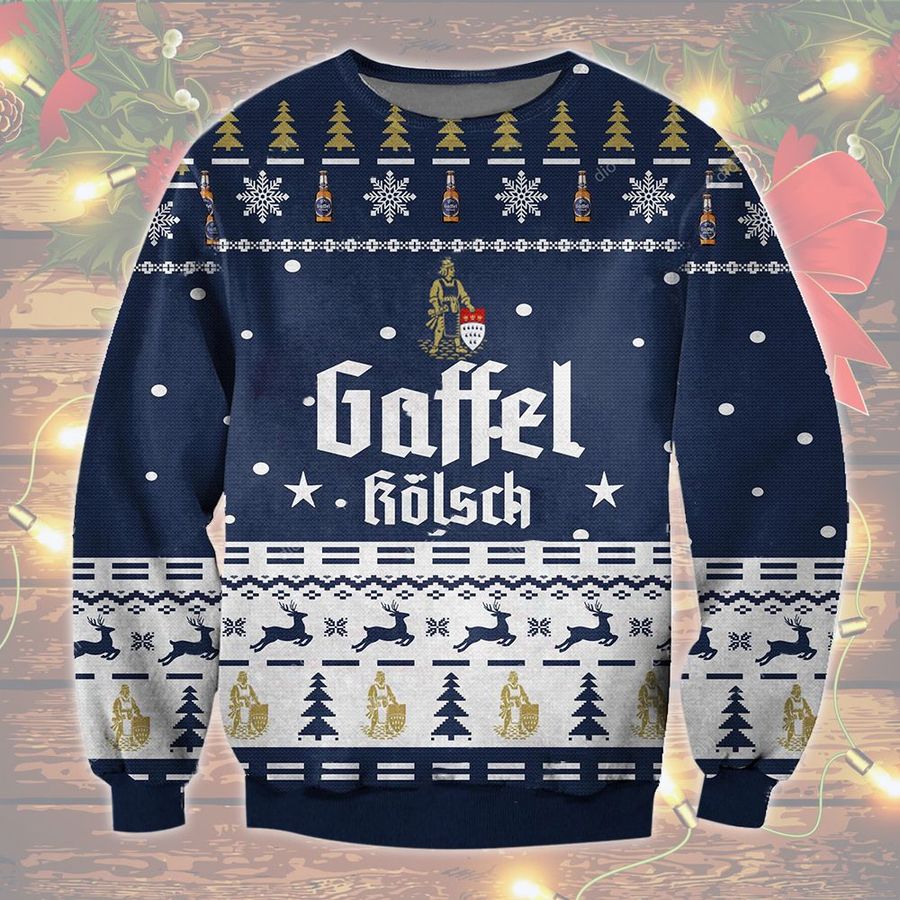 Gaffel Kolsch Beer Ugly Sweater Christmas