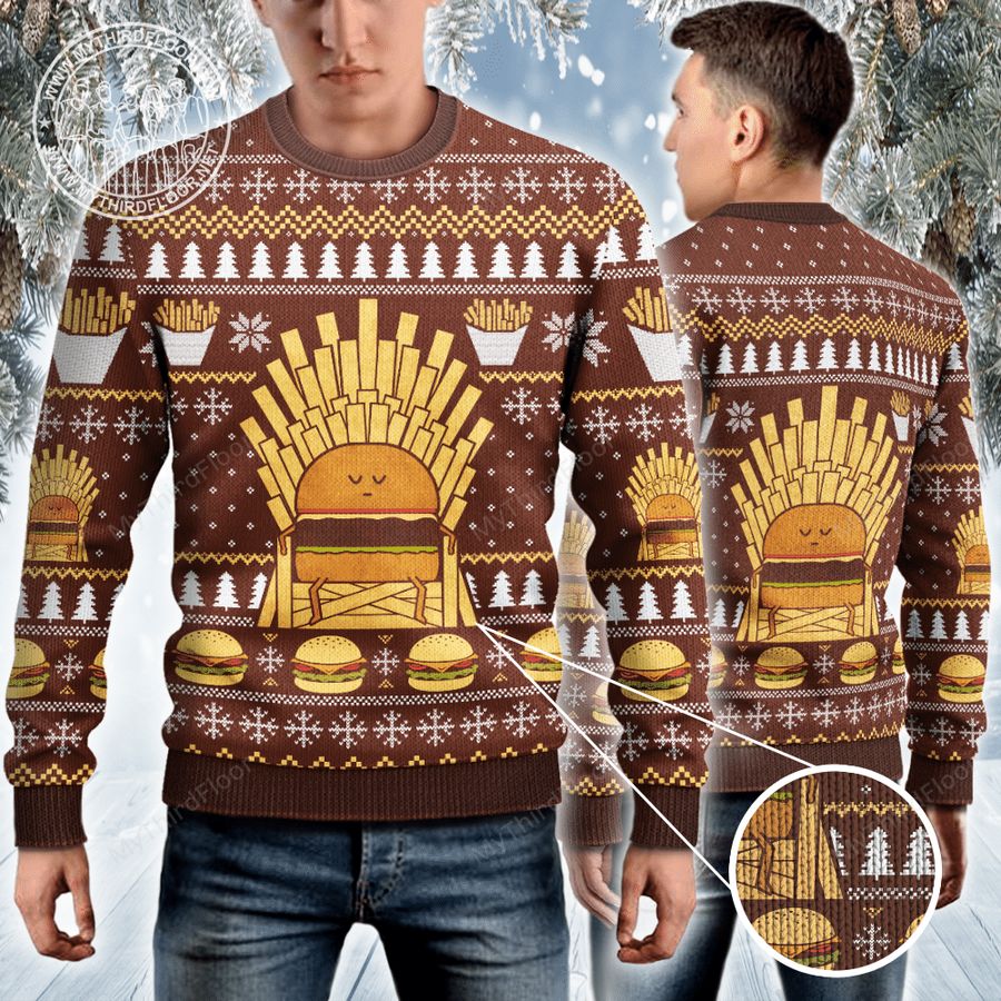 Game of Fries Burger Lovers Ugly Christmas Sweater