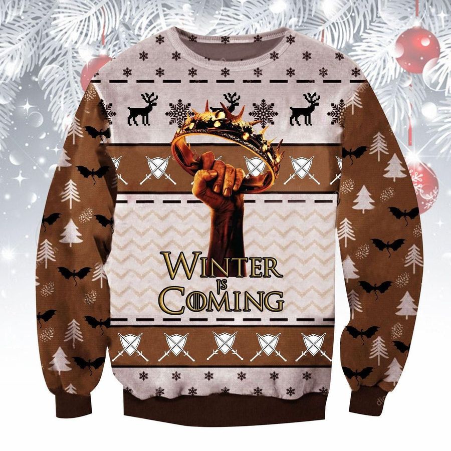 Game Of Thrones Winter is Coming GOT Ugly Sweater, Game Of Thrones Winter is Coming GOT Ugly Christmas Sweater