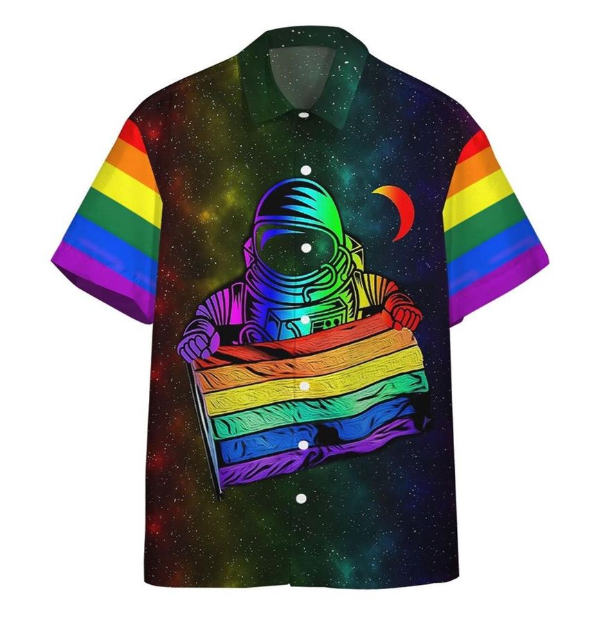Gay Pride Astronaut Custom Hawaiian Shirt