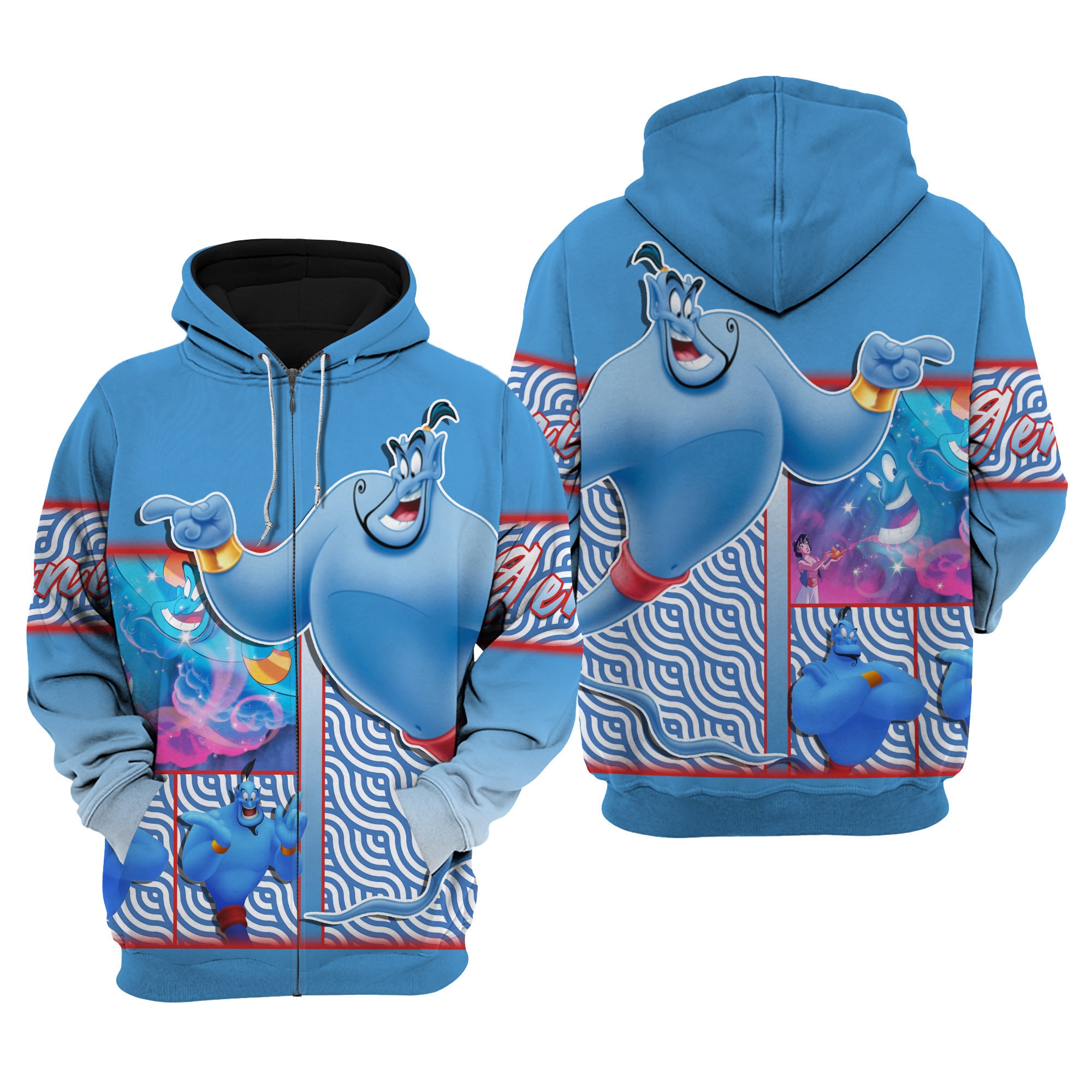 Genie Aladdin  Disney SweatshirtHoodieFleece Jacket  Stylist Unisex Cartoon Graphic Outfits  Clothing Men Women Kids Toddlers