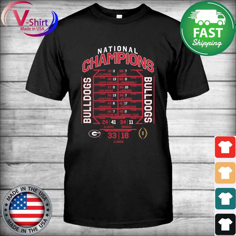 Georgia Bulldogs College Football Playoff 2021 National Champions Route Schedule Shirt