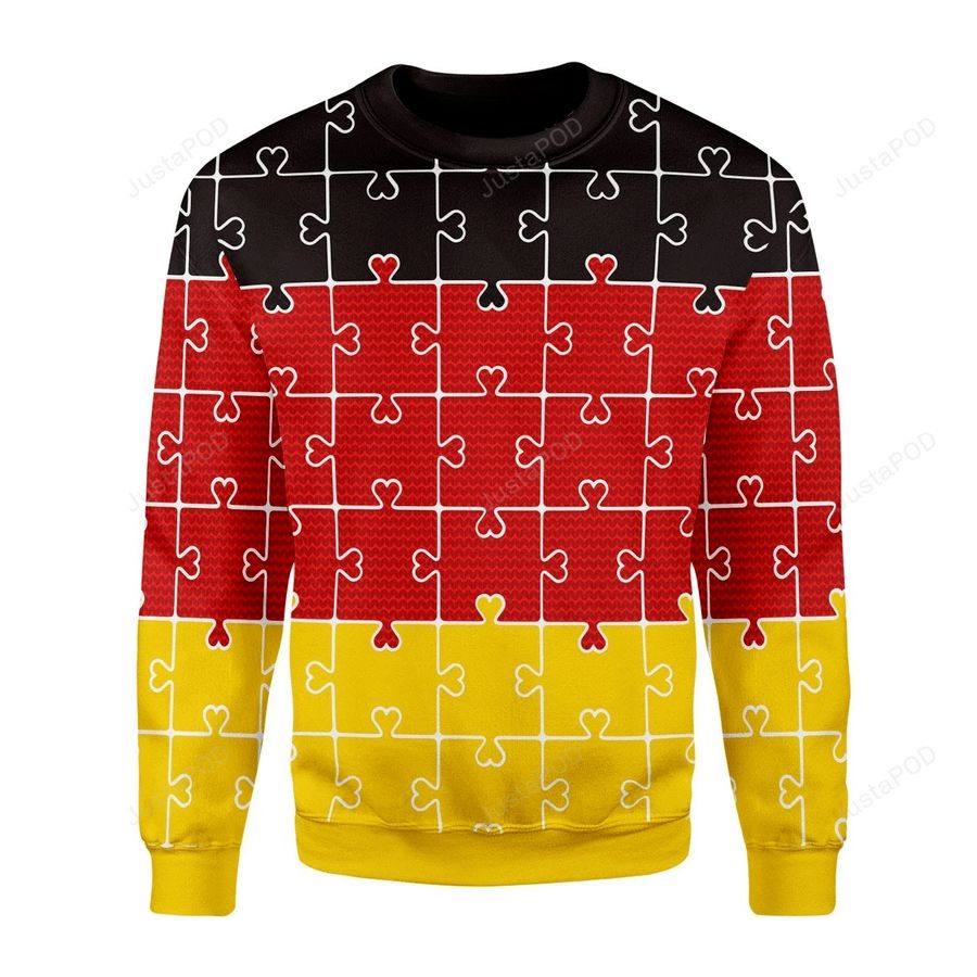 German Autism Ugly Christmas Sweater All Over Print Sweatshirt Ugly
