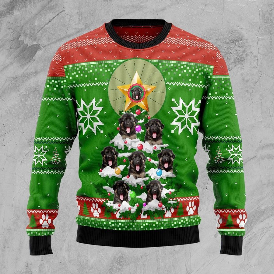 German Shepherd Pine Ugly Christmas Sweater All Over Print Sweatshirt