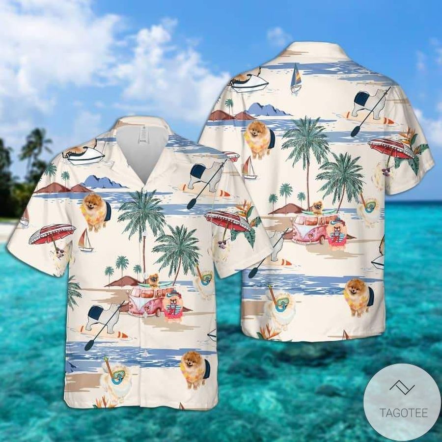 German Spitz Summer Beach Hawaiian Shirt