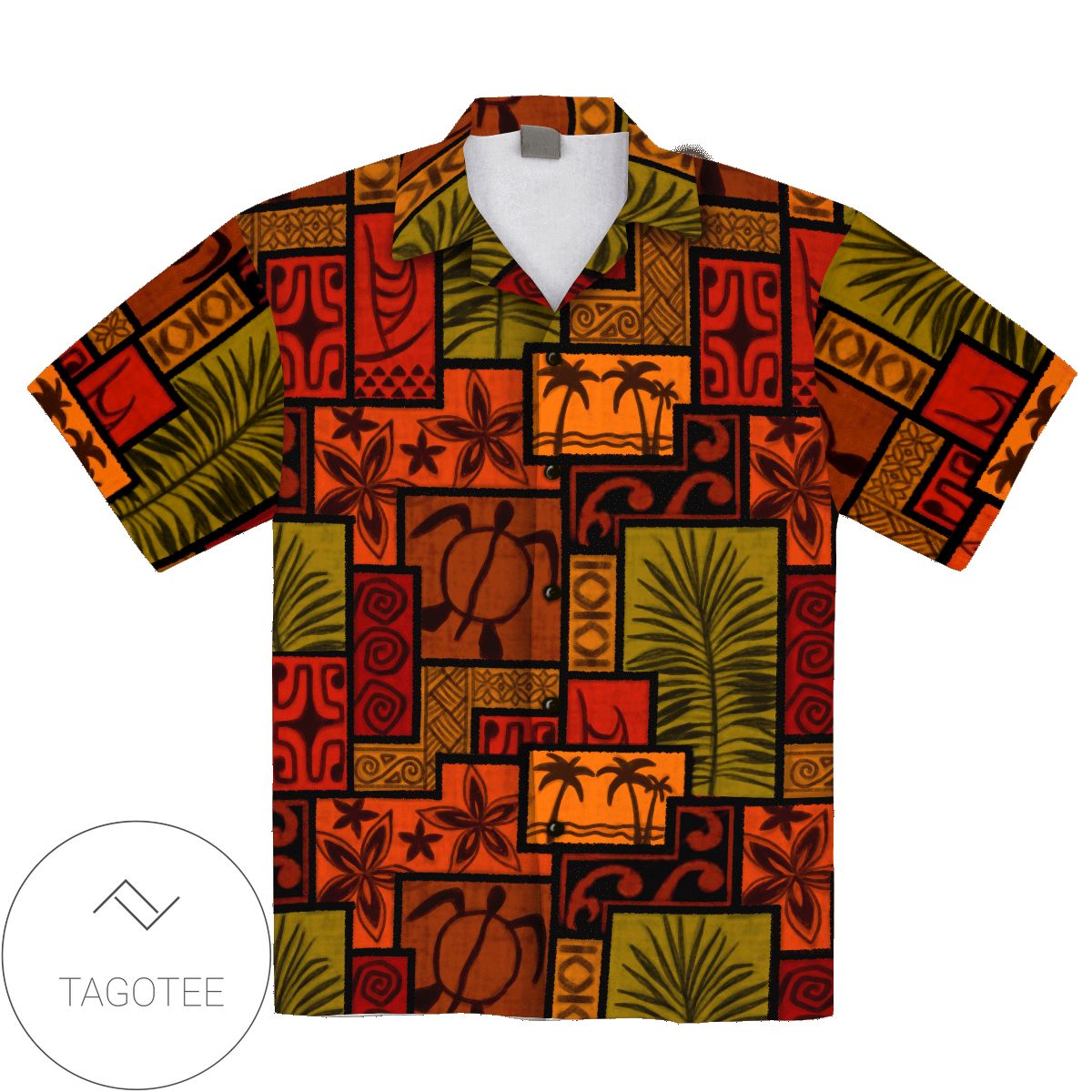 Get Here Africanpattern Turtle Tropical Hawaiian Aloha Shirts