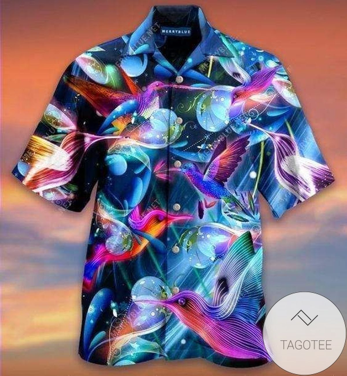 Get Here Hawaiian Aloha Shirts Spread Your Wings Hummingbird