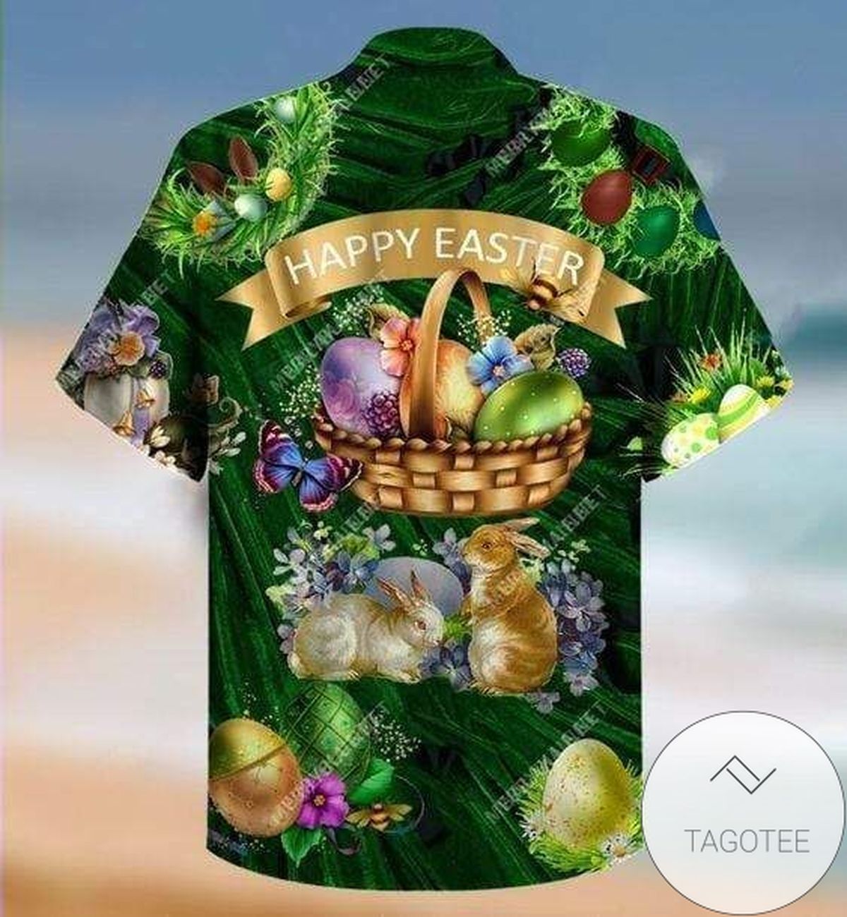 Get Now Hawaiian Aloha Shirts Happy Easter Day Green April