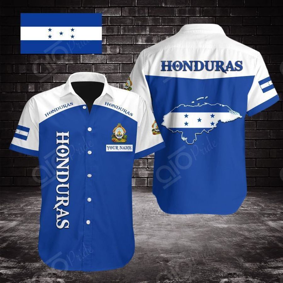 Get Now Hawaiian Customize Honduras Map Short Sleeve Linen Button Down Shirt
