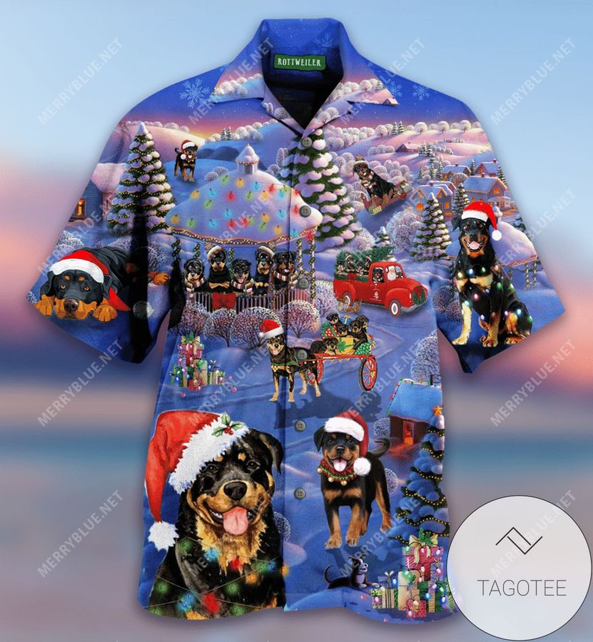 Get Now Merry Rottweiler Christmas Unisex Authentic Hawaiian Shirt 2022