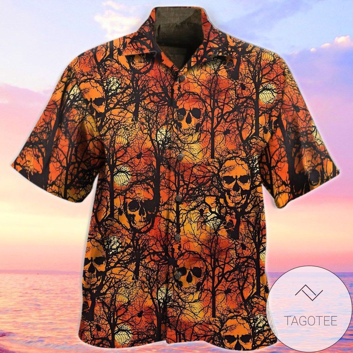 Get Now Skull In Forest All Over Authentic Hawaiian Shirt 2022