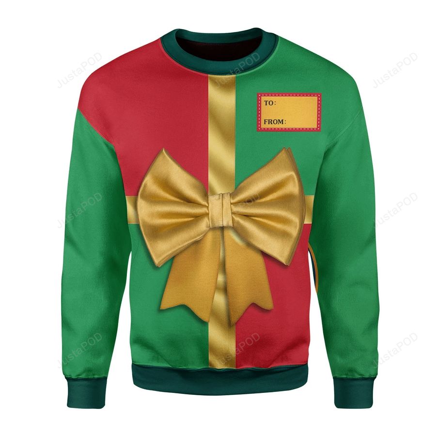 Gift Box Ugly Christmas Sweater All Over Print Sweatshirt Ugly