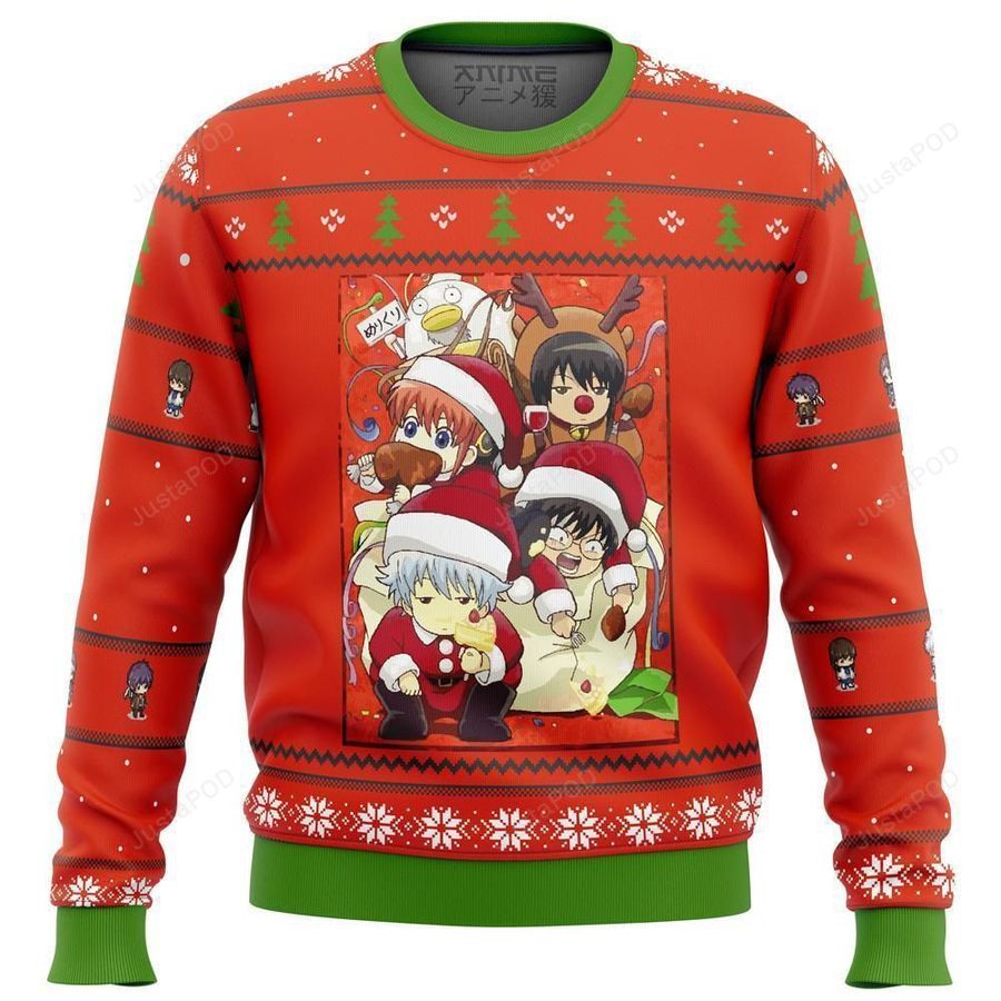Gintama Holiday Ugly Christmas Sweater All Over Print Sweatshirt Ugly