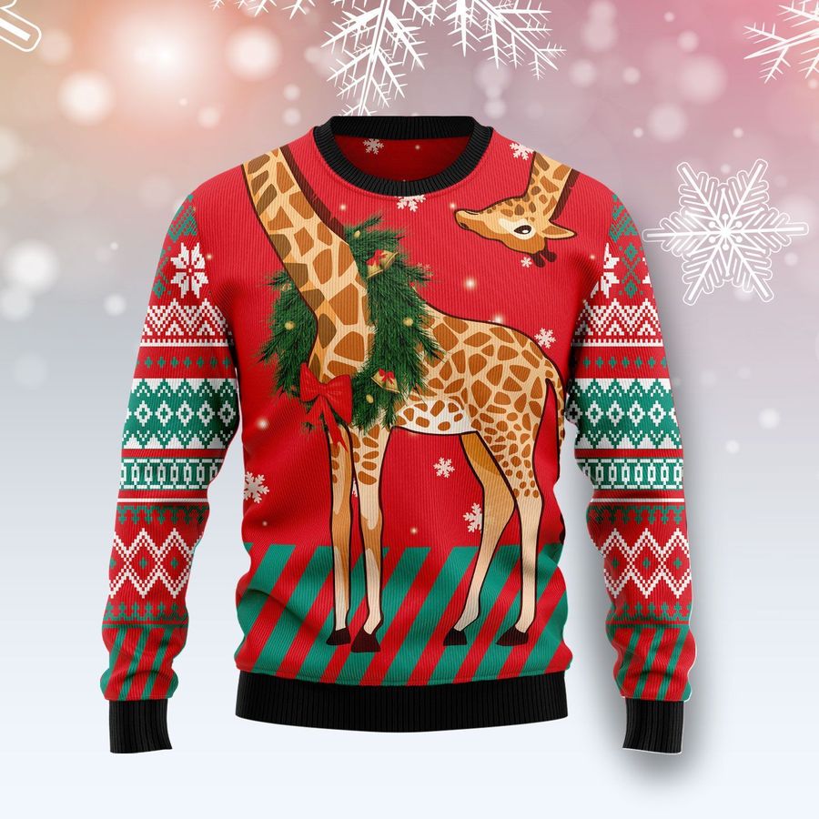 Giraffe Christmas Tree Ugly Christmas Sweater, All Over Print Sweatshirt, Ugly Sweater, Christmas Sweaters, Hoodie, Sweater