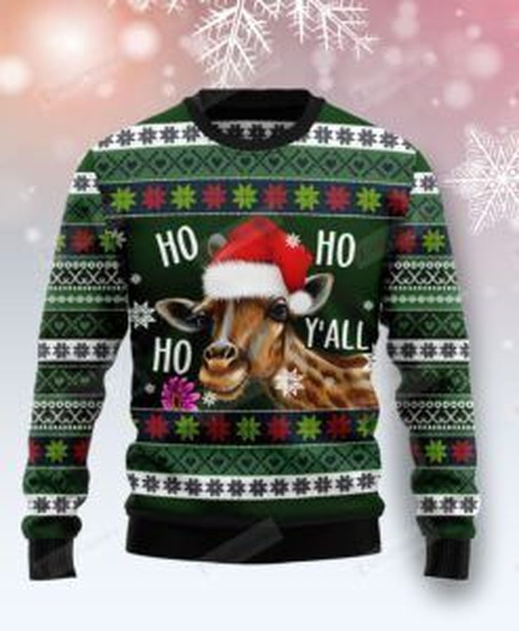 Giraffe Hohoho Ugly Christmas Sweater, All Over Print Sweatshirt