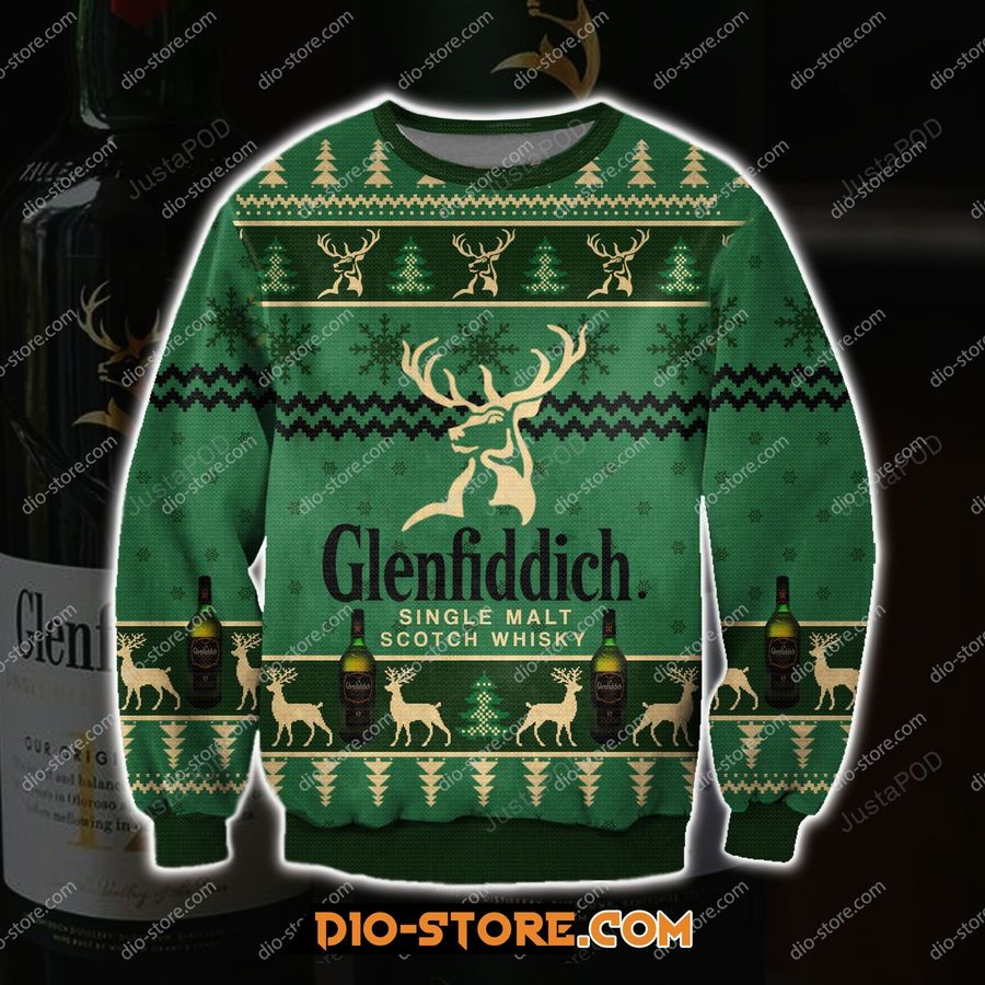Glenfiddich Whisky Wine 3d Print Ugly Sweater, Ugly Sweater, Christmas Sweaters, Hoodie, Sweater